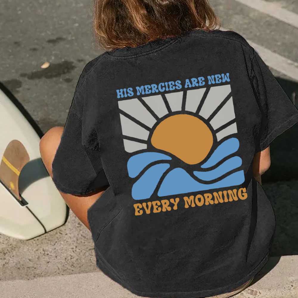 His Mercies Are New Every Morning Christian Washed T-Shirt