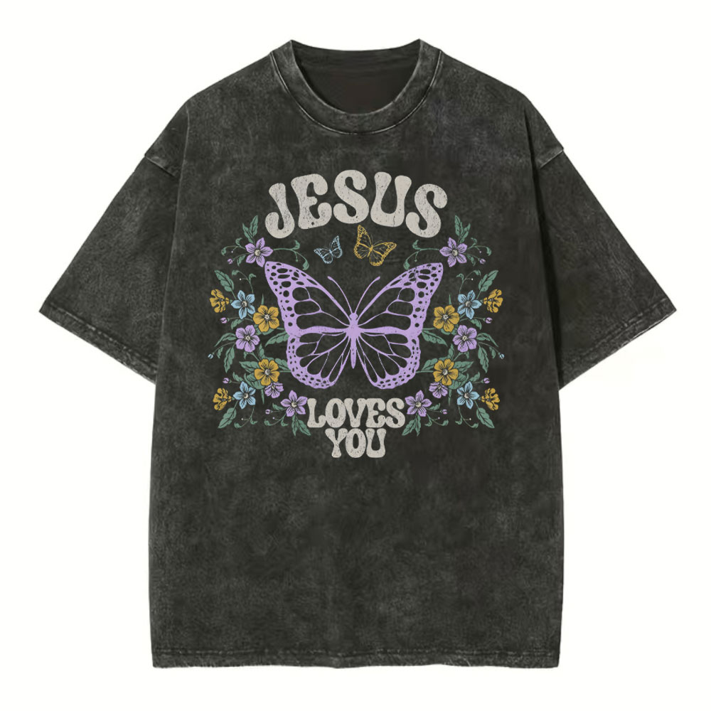 Jesus Love You Christian Washed T-Shirt