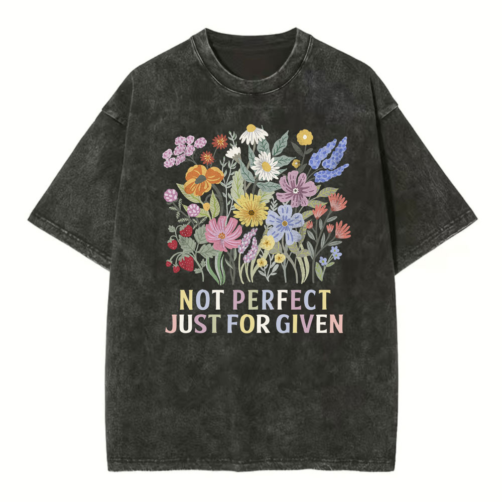 Not Perfect Just Forgiven Christian Washed T-Shirt