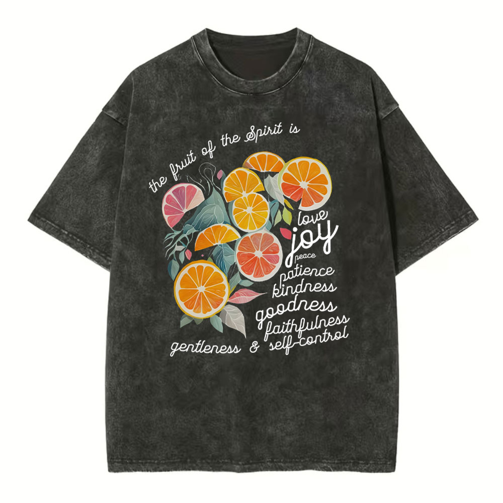 The Fruit Of The Spirit Is Love Christian Washed T-Shirt