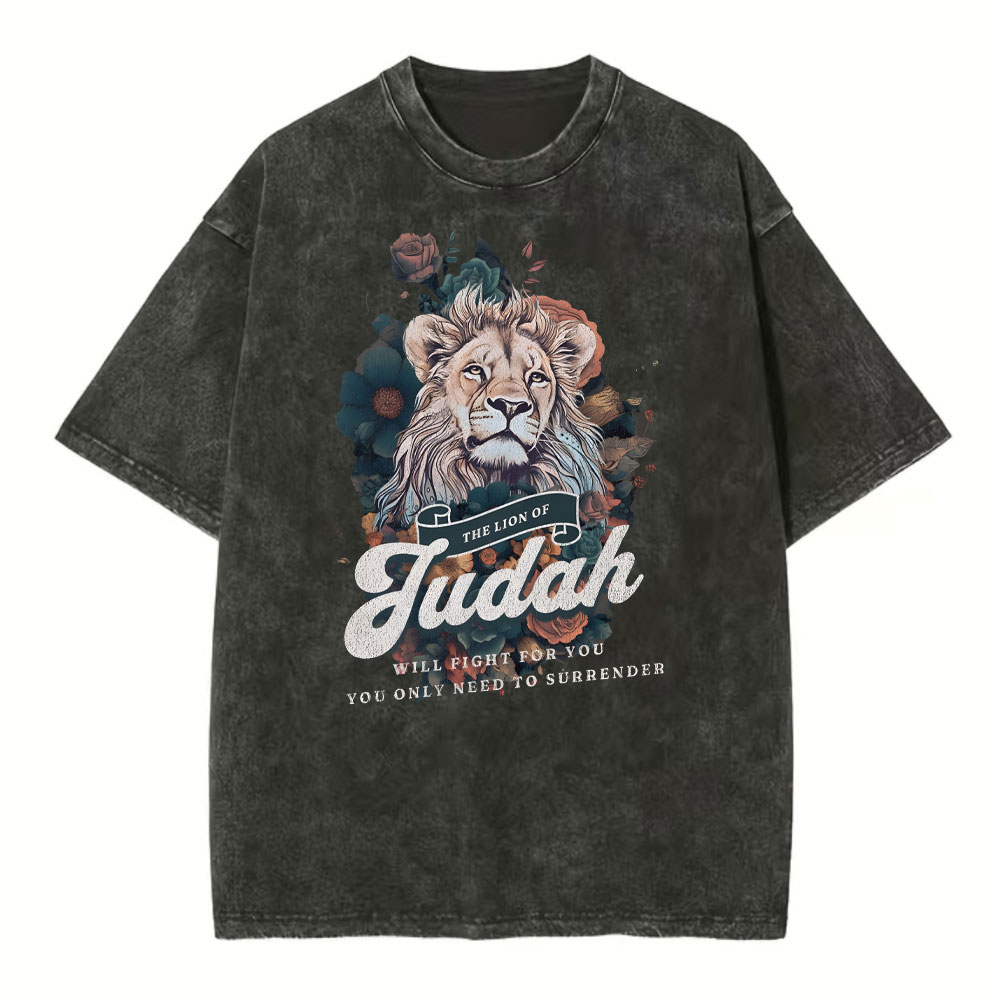 The Lion Of Judah Christian Washed T-Shirt