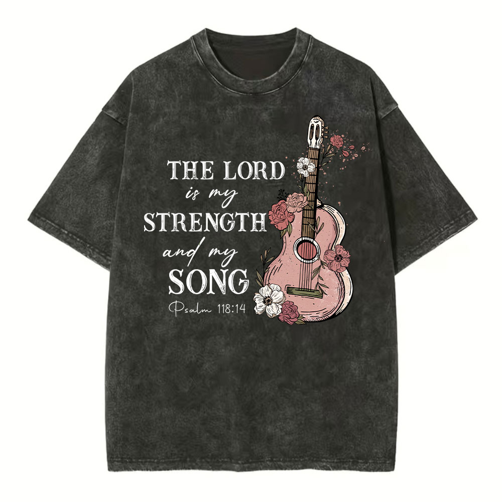 The Lord Is My Strength And My Song Christian Washed T-Shirt