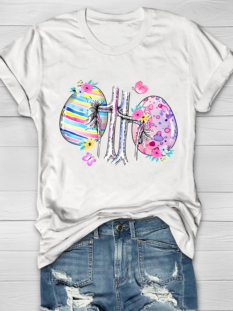 Floral Kidney Nurse Print T-Shirt