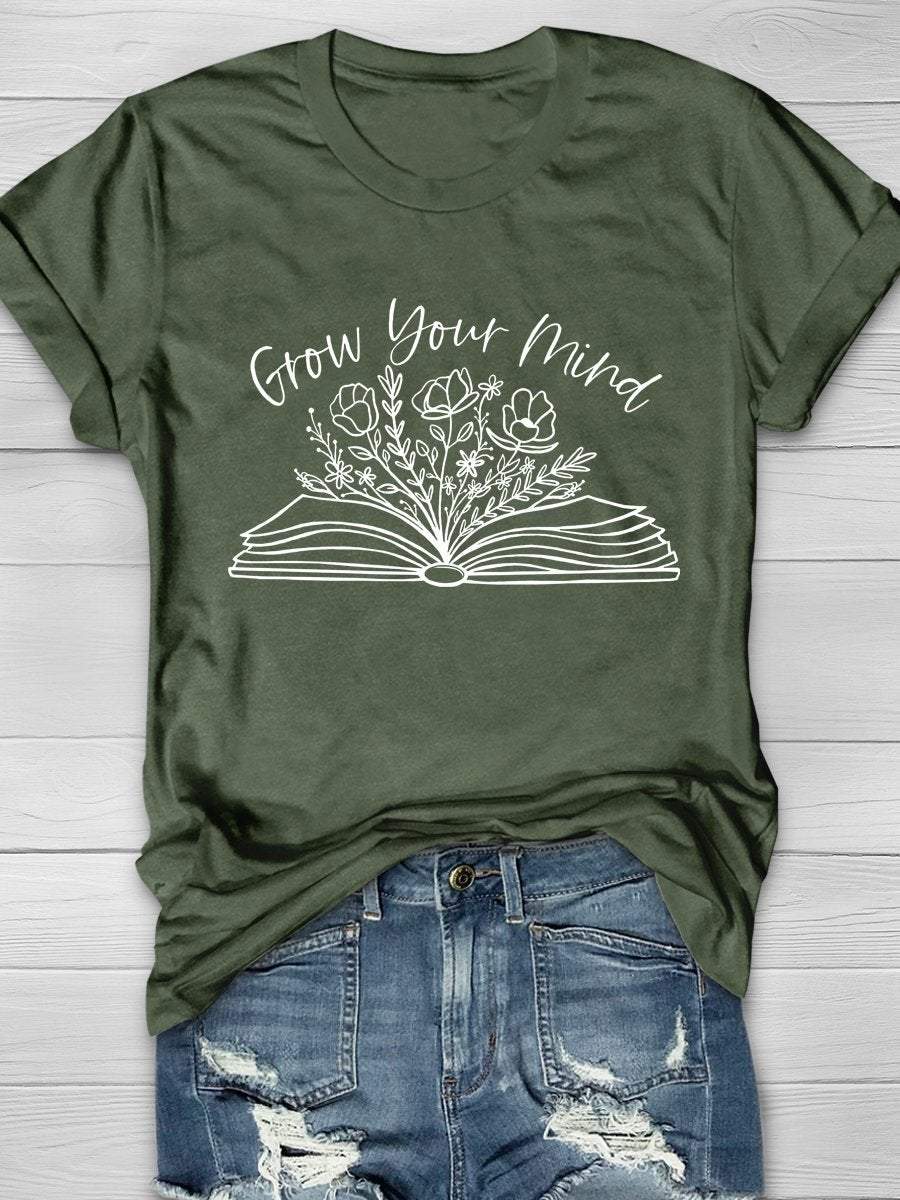 Grow Your Mind Print Short Sleeve T-shirt