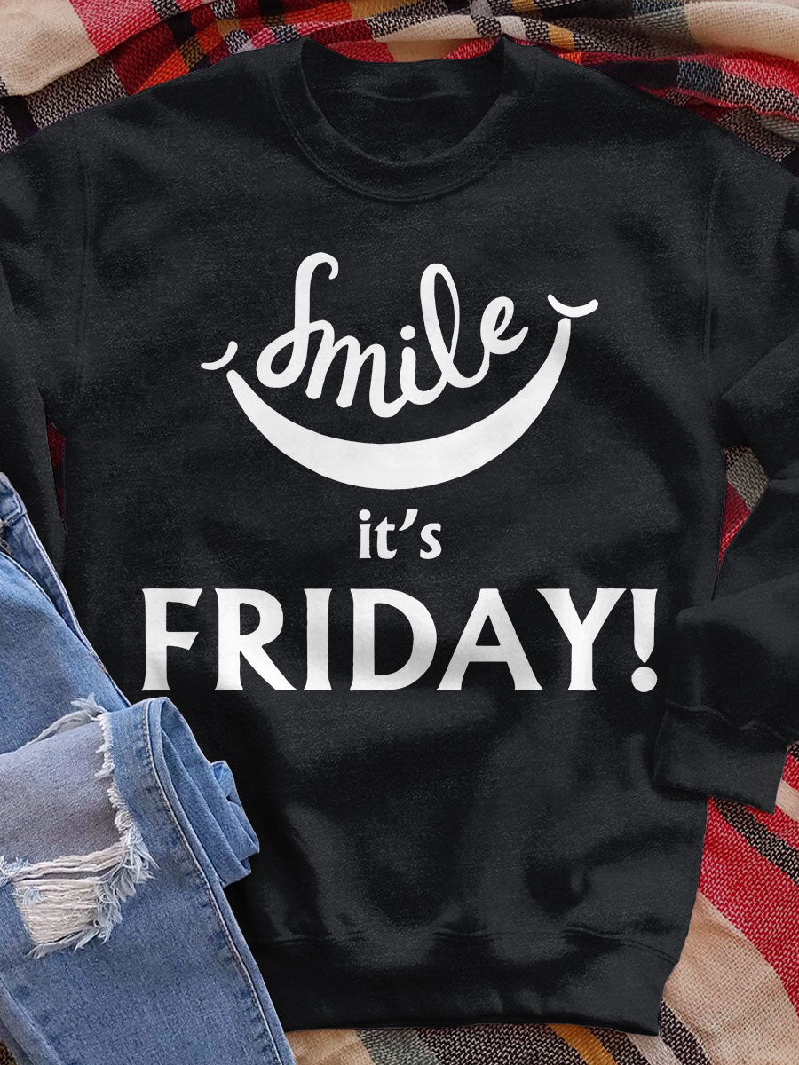Smile It's Friday Print Sweatshirt