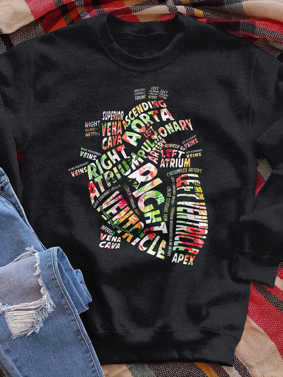 Anatomical Heart Print Sweatshirt