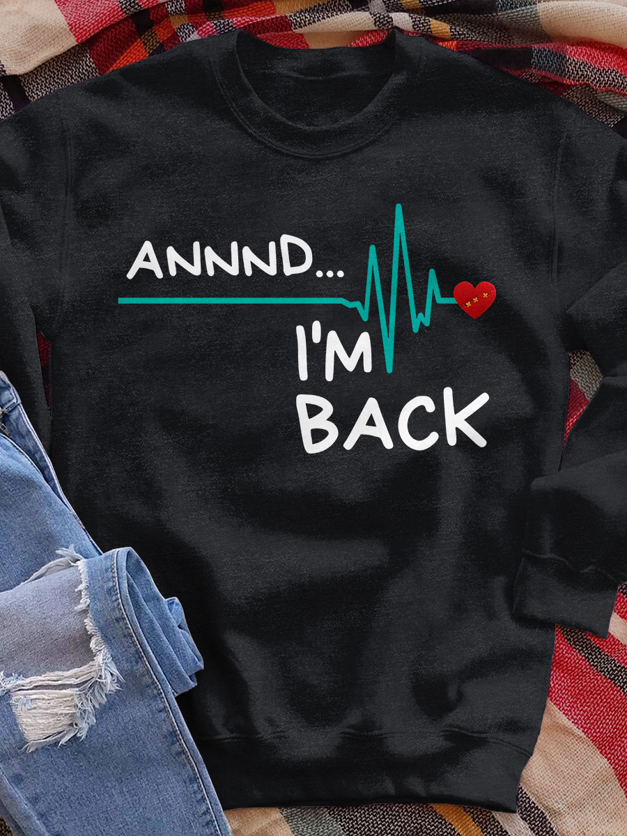 Funny Nurse Electrocardiogram Print Sweatshirt