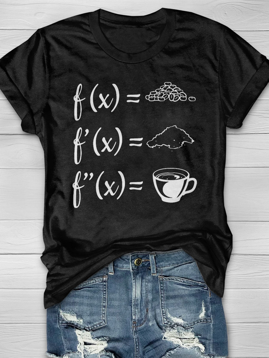 Math Teachers Derivation The Coffee Bea print T-shirt