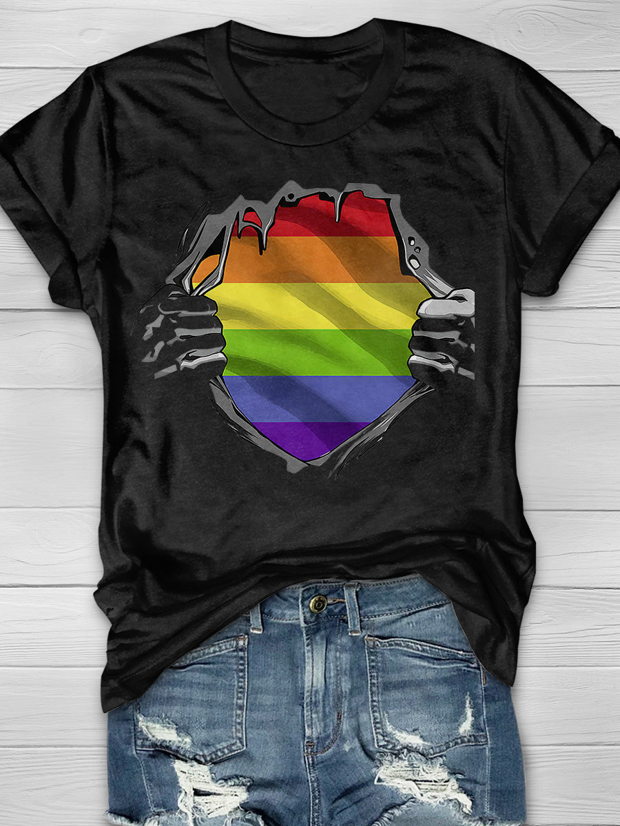 Inside LGBT Print Short Sleeve T-shirt
