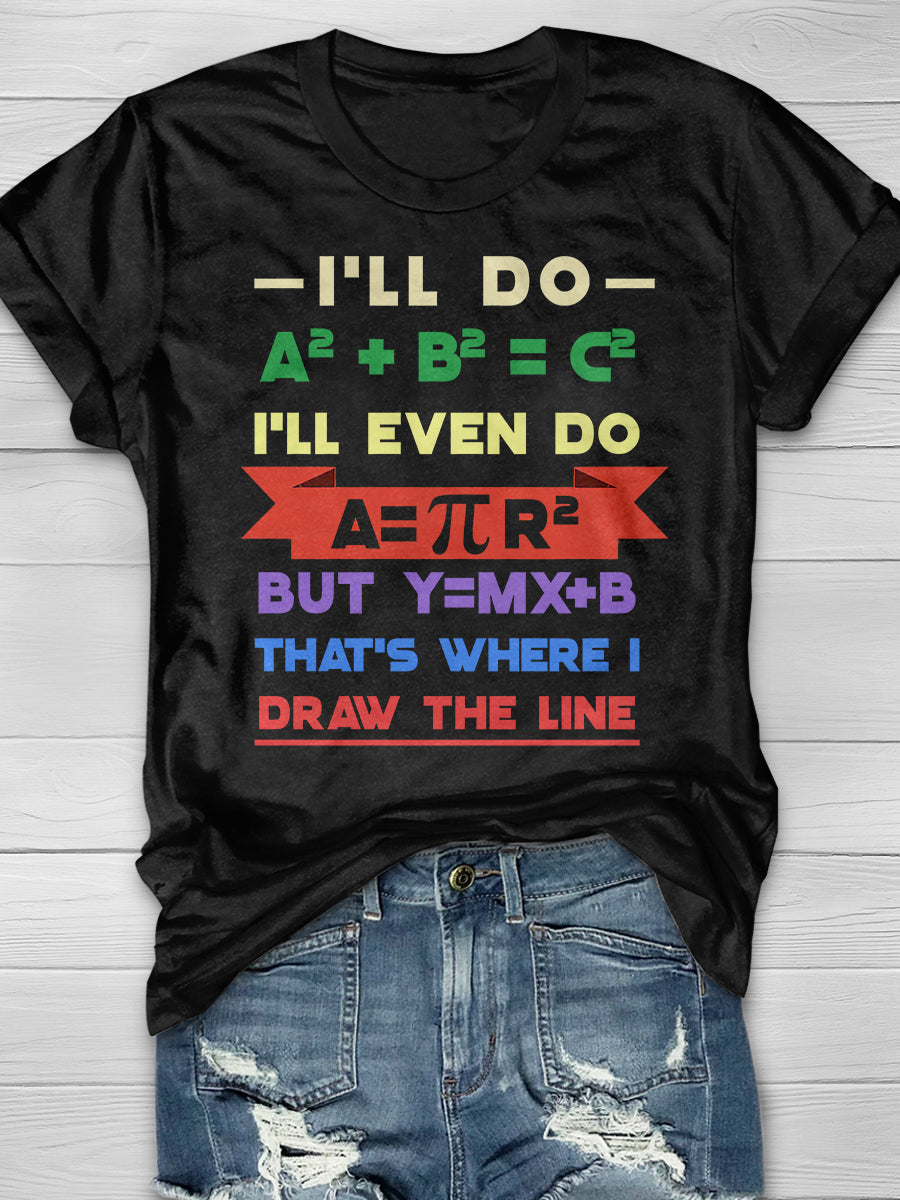 Math Equation Funny Graph Print Short Sleeve T-Shirt
