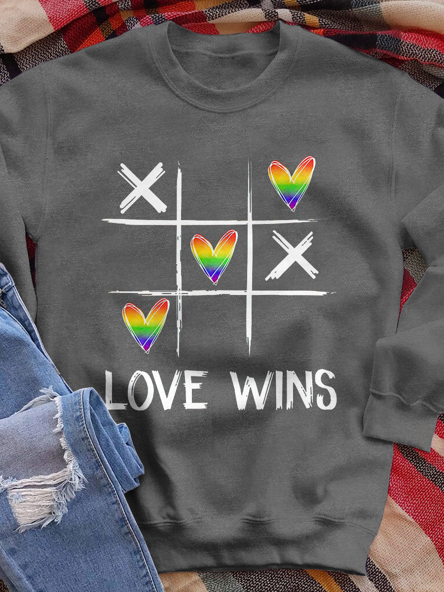 Funny Love Wins Print Sweatshirt