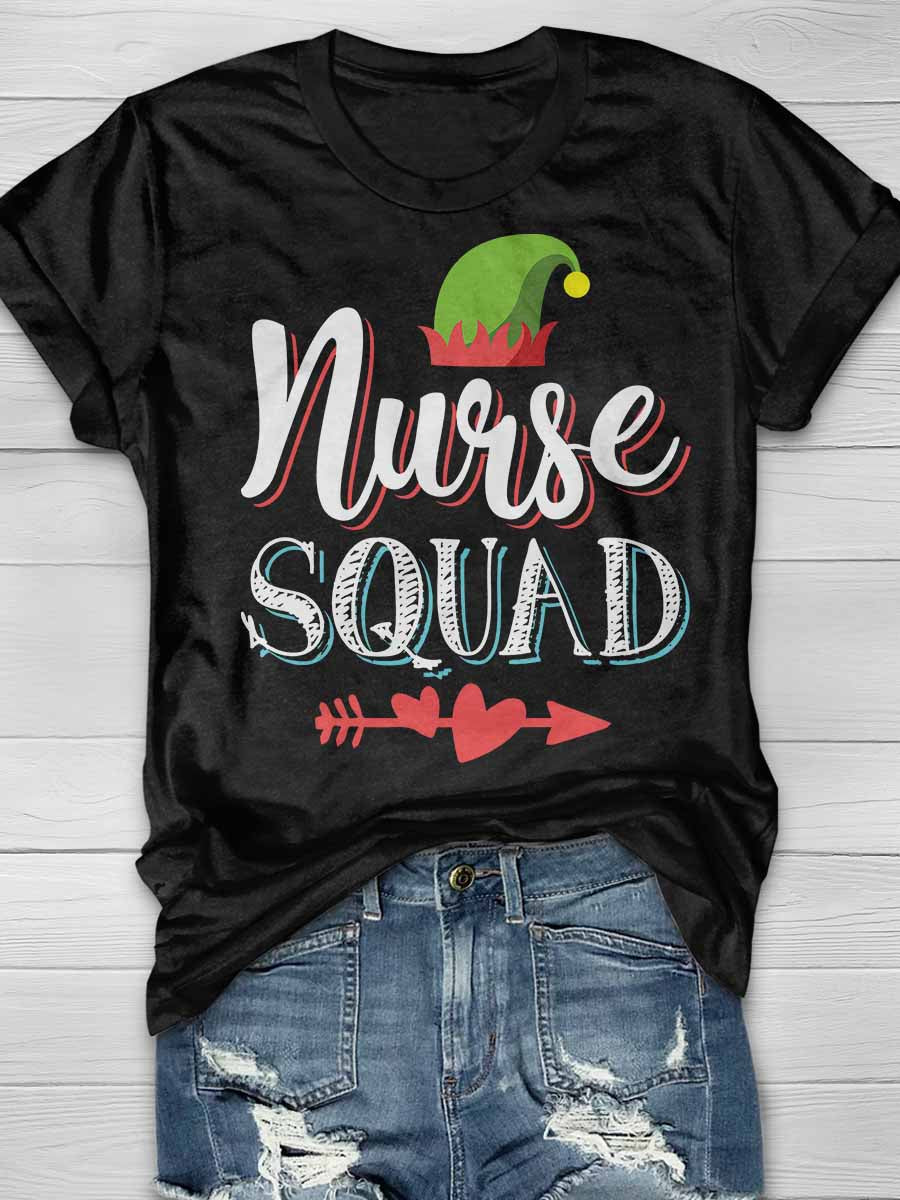 Nurse Squad Print Short Sleeve T-shirt