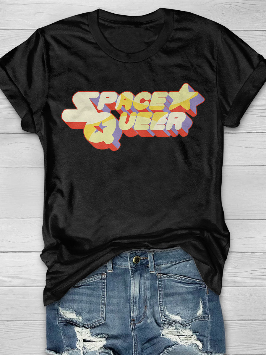 Space Queer Print T-shirt