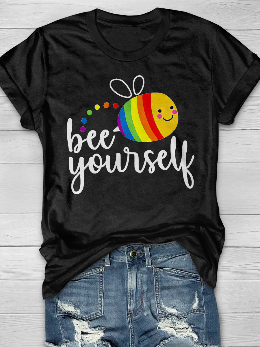 Bee Yourself Print Short Sleeve T-shirt