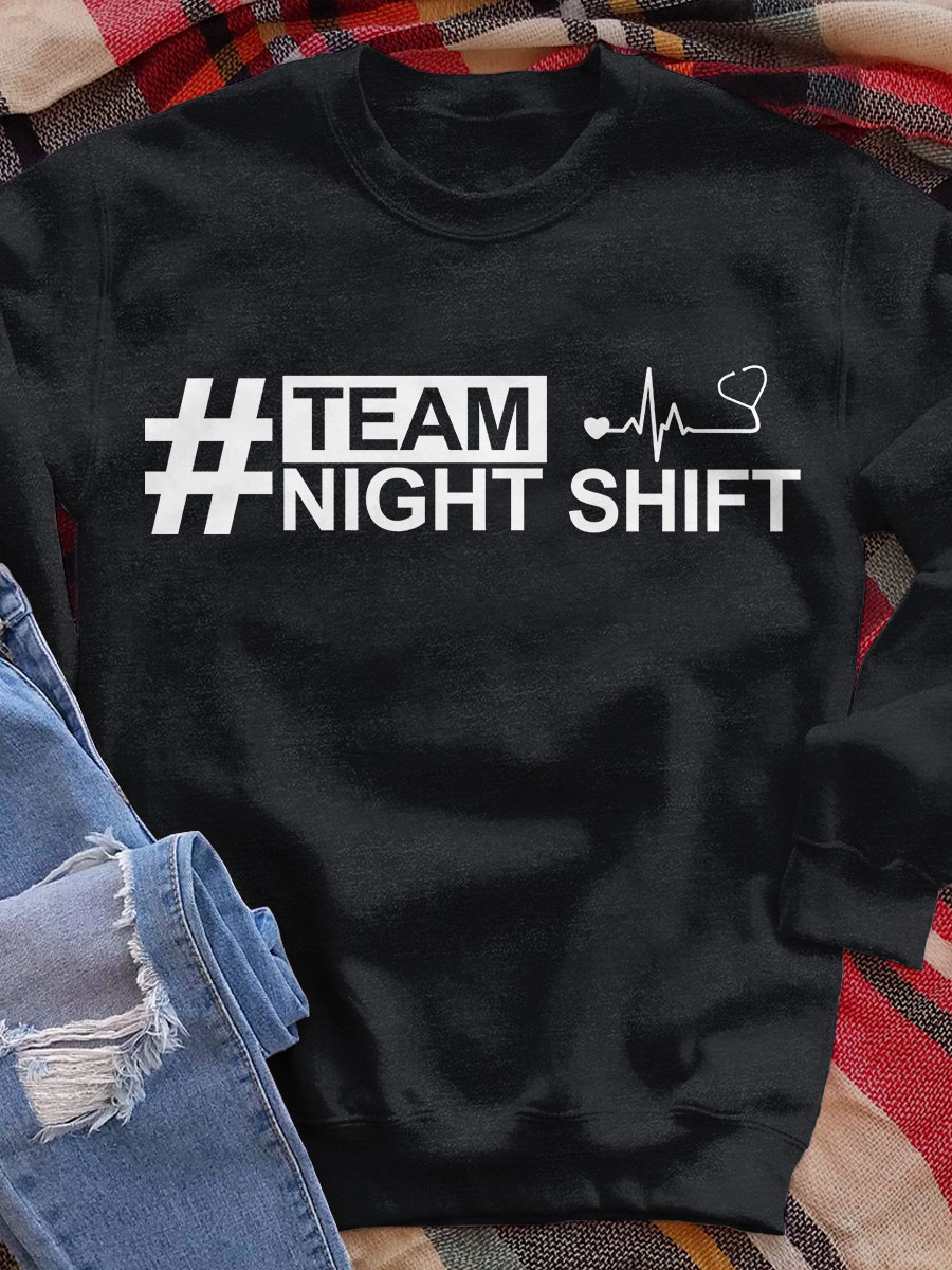 Team Night Shift Print Sweatshirt