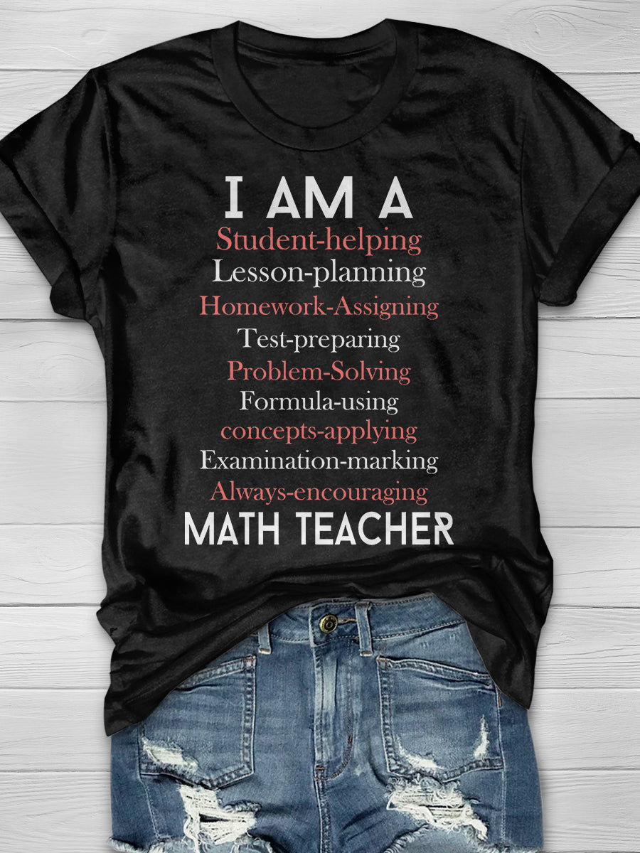 A Math Teacher&#x27;s Purpose Print Short Sleeve T-shirt