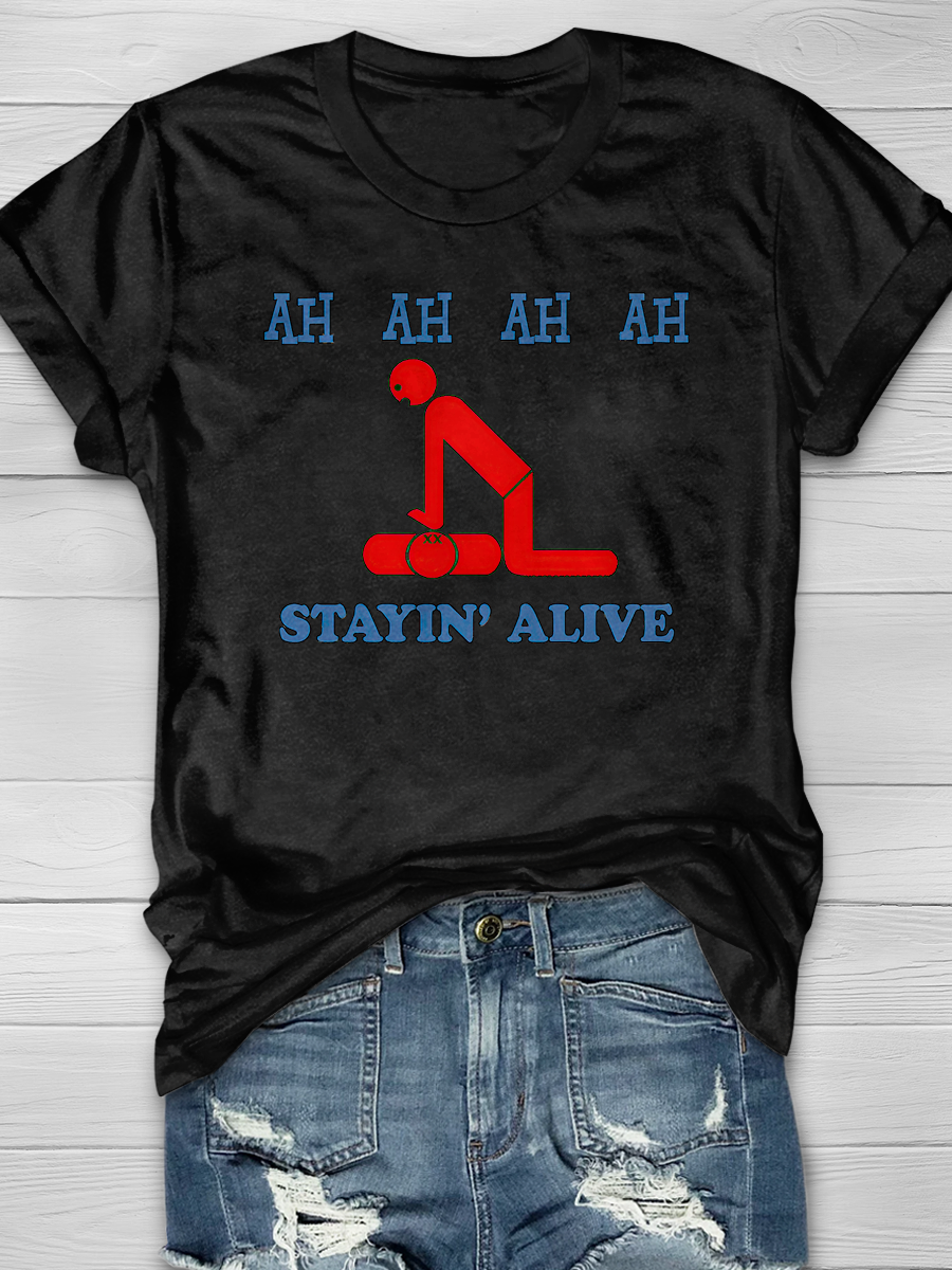 Stayin' Alive Print T-shirt