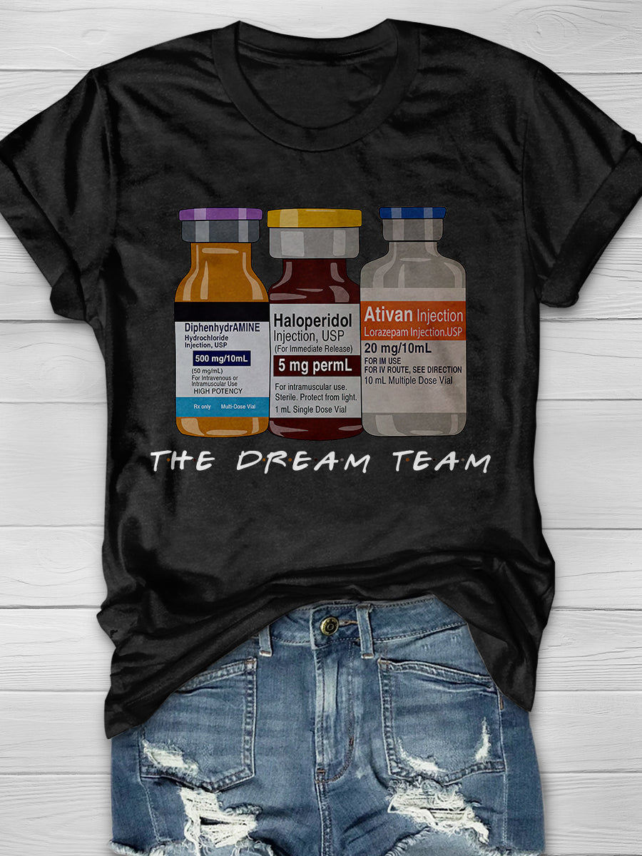The Dream Team Nurse Print Short Sleeve T-shirt