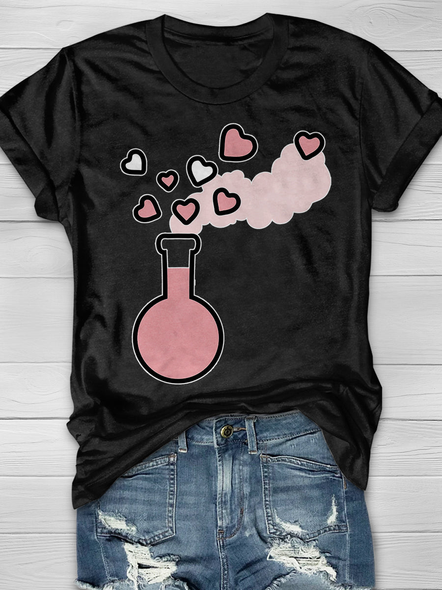 Pink Love Magic Potion in a Laboratory Flask Print Short Sleeve T-shirt