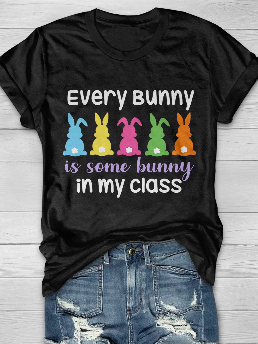 Every Bunny In My Class Easter Teacher Print Short Sleeve T-shirt