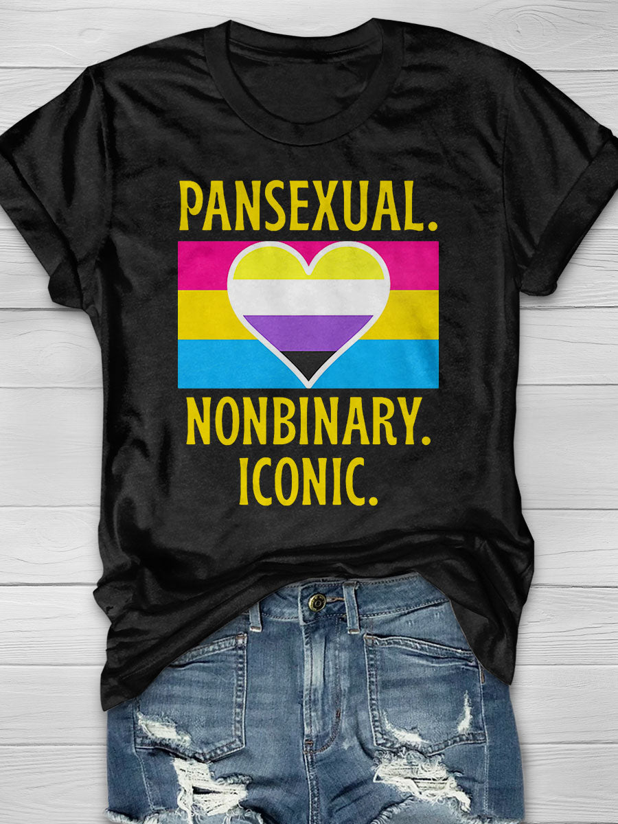 Pansexual Nonbinary Iconic print T-shirt