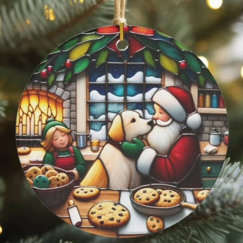 🎄CHRISTMAS SALE 50% OFF⛄Snowman  Ceramic Christmas Stained Glass Ornament