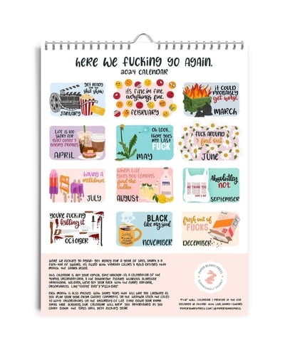 HERE WE FUCKING GO AGAIN 2025 CALENDAR