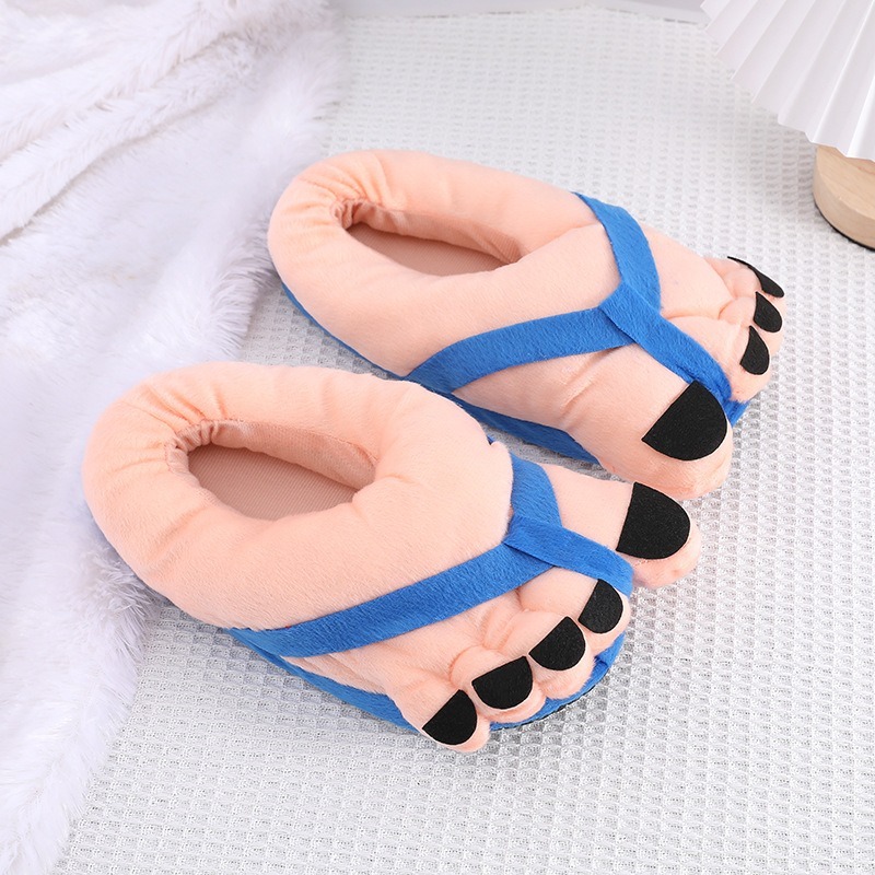 Funny Foot Plush Novelty Five Fingers Slippers 