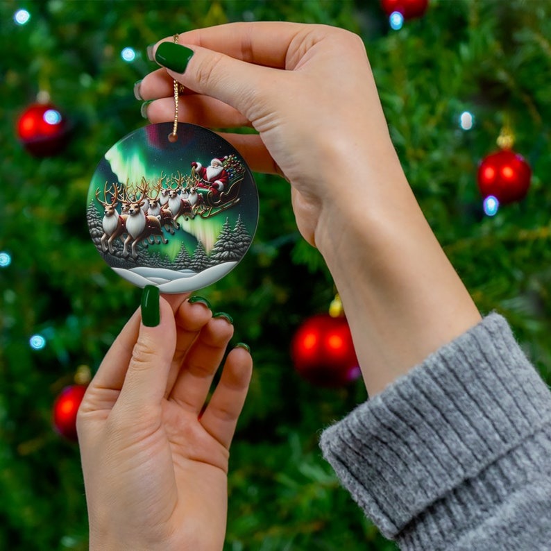 Ceramic Christmas Stained Glass Ornament