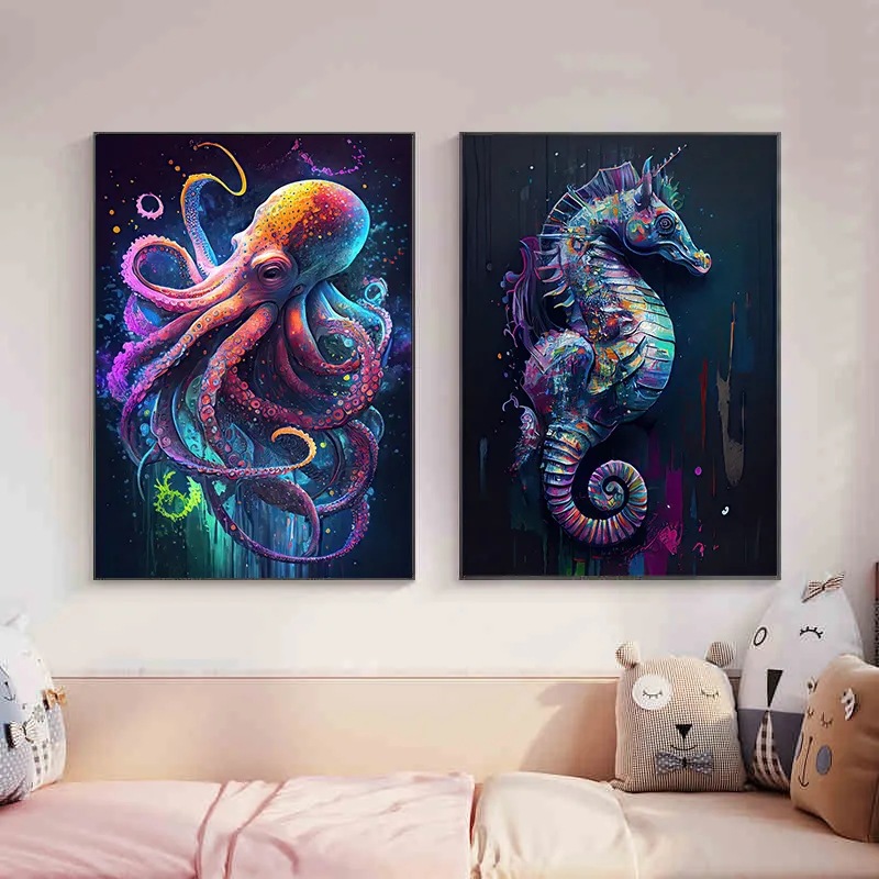 Home Decor Ocean Animals Wall Art Painting