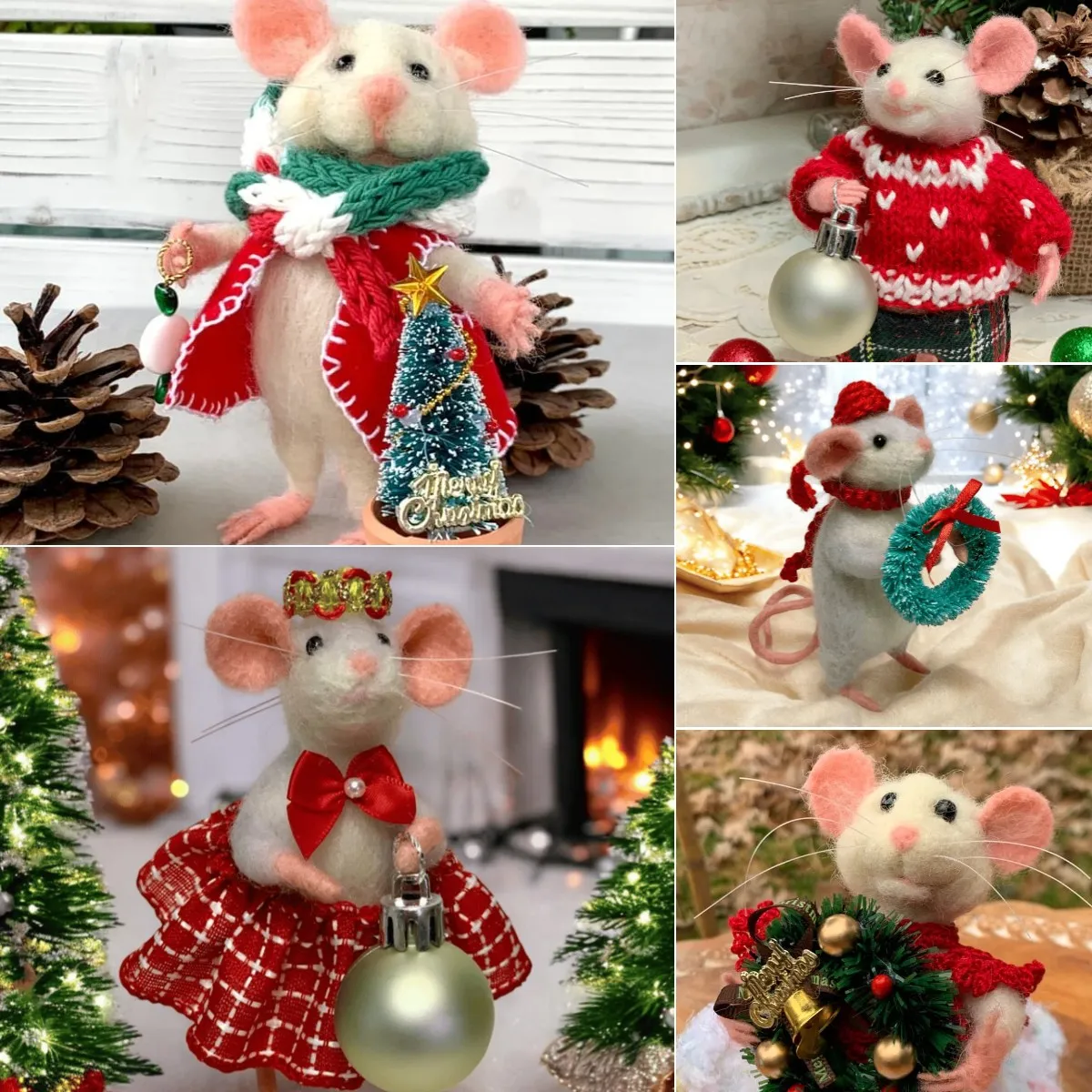 ⏰Limited Edition Hot Sale 50% Off - Handmade Christmas Needle felted Mouse
