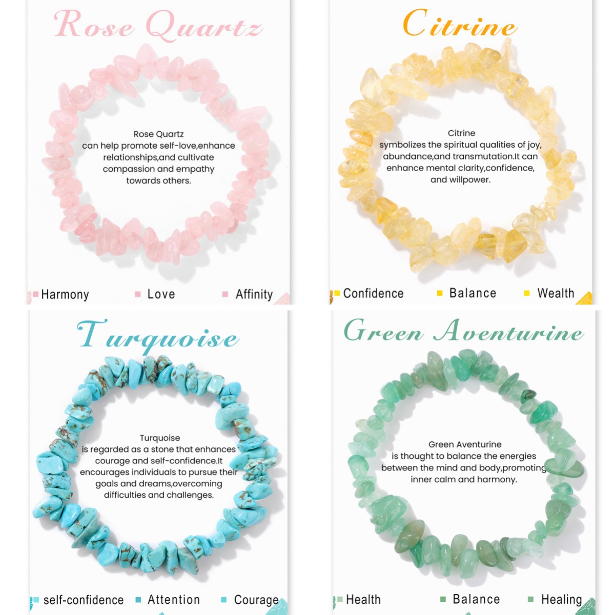 Irregular natural gemstone encouragement bracelet
