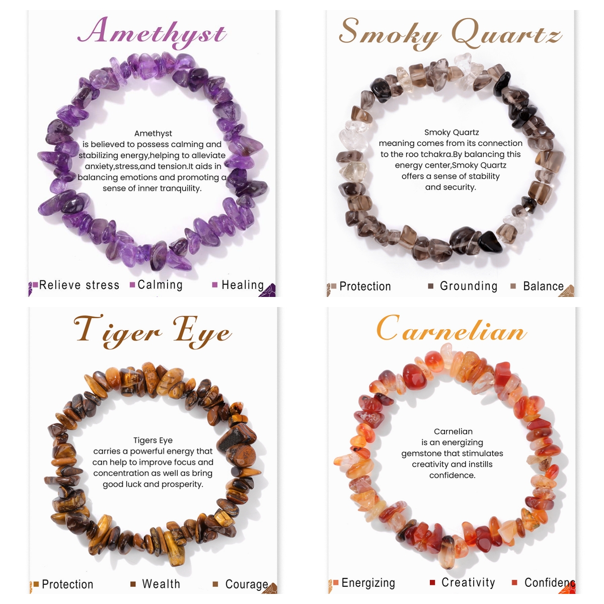 Irregular natural gemstone encouragement bracelet