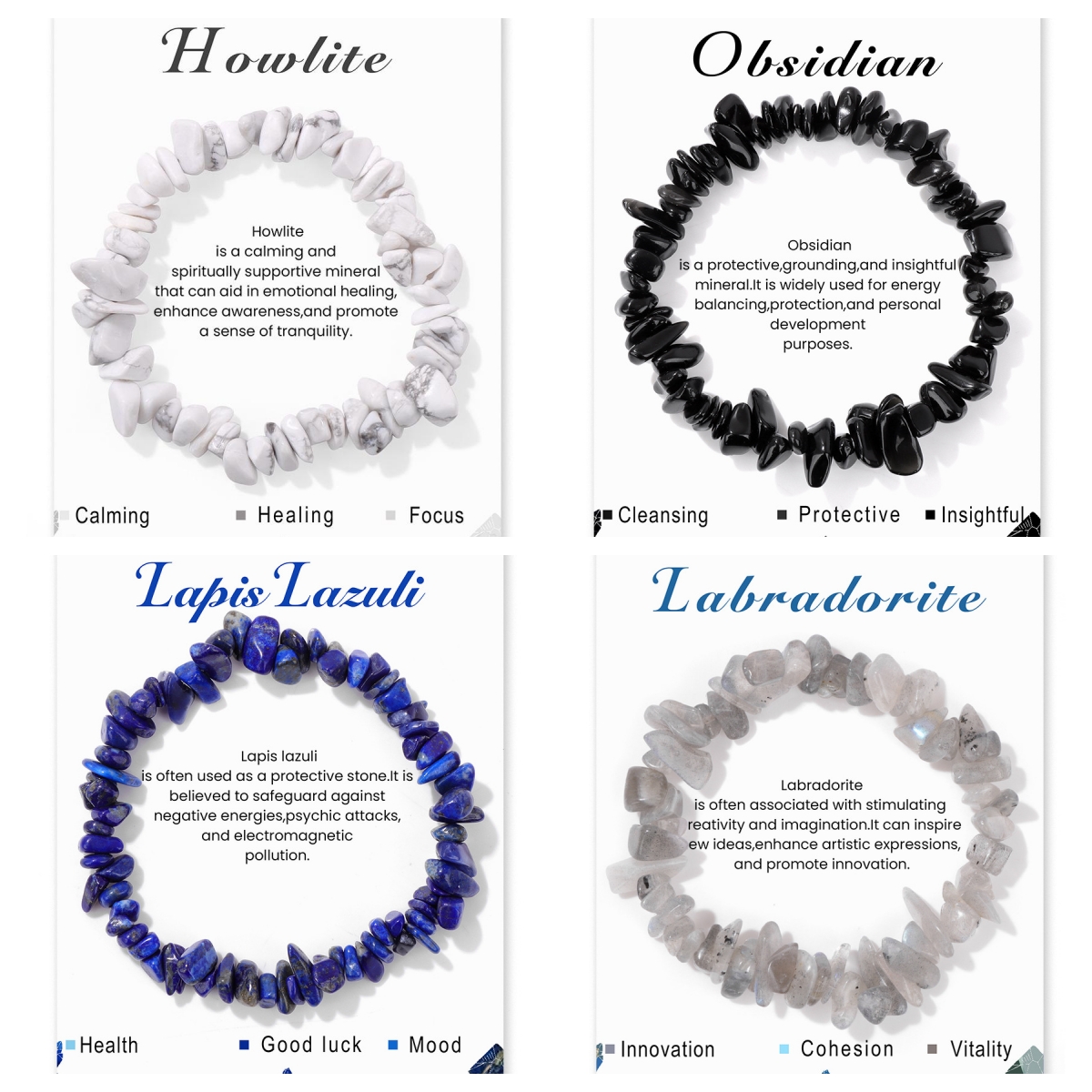Irregular natural gemstone encouragement bracelet
