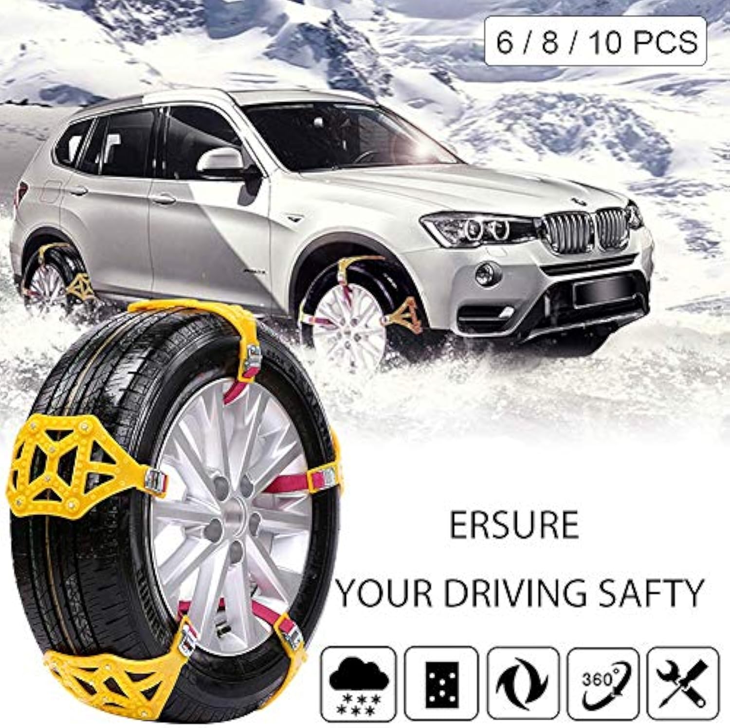 Winter tire chains for all terrains
