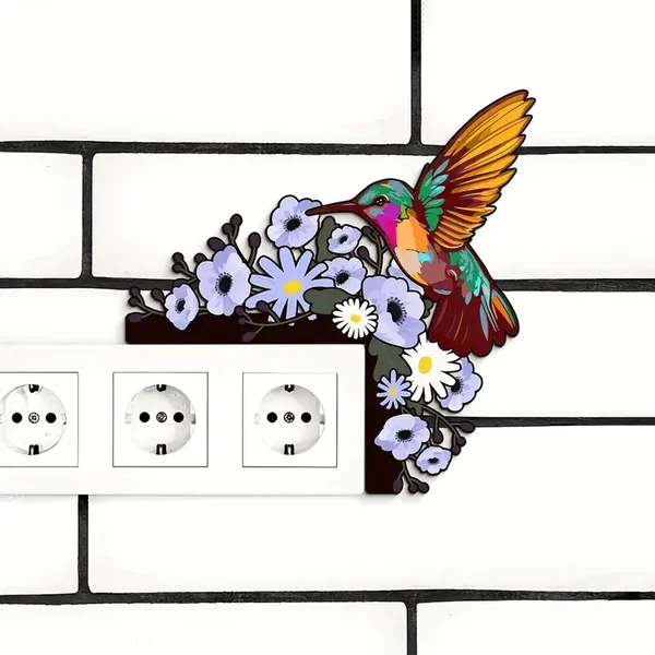 🌈✨Wooden Colorful Hummingbird Door Corner Decor