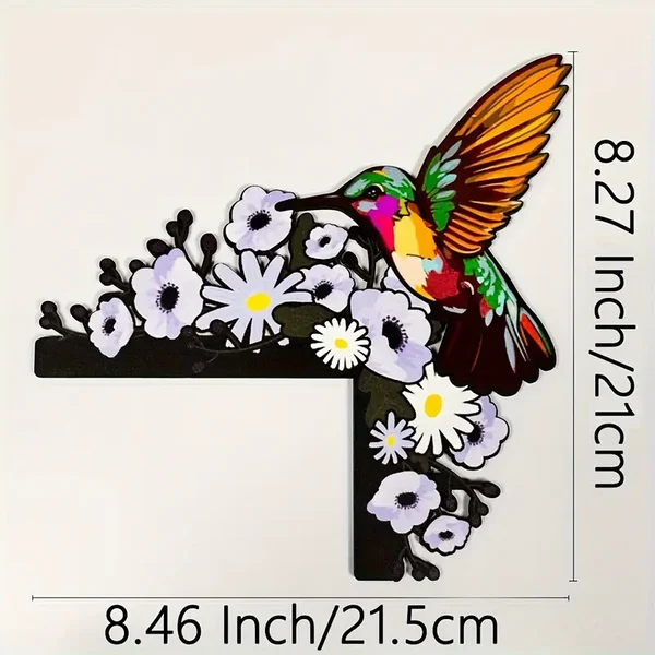 🌈✨Wooden Colorful Hummingbird Door Corner Decor