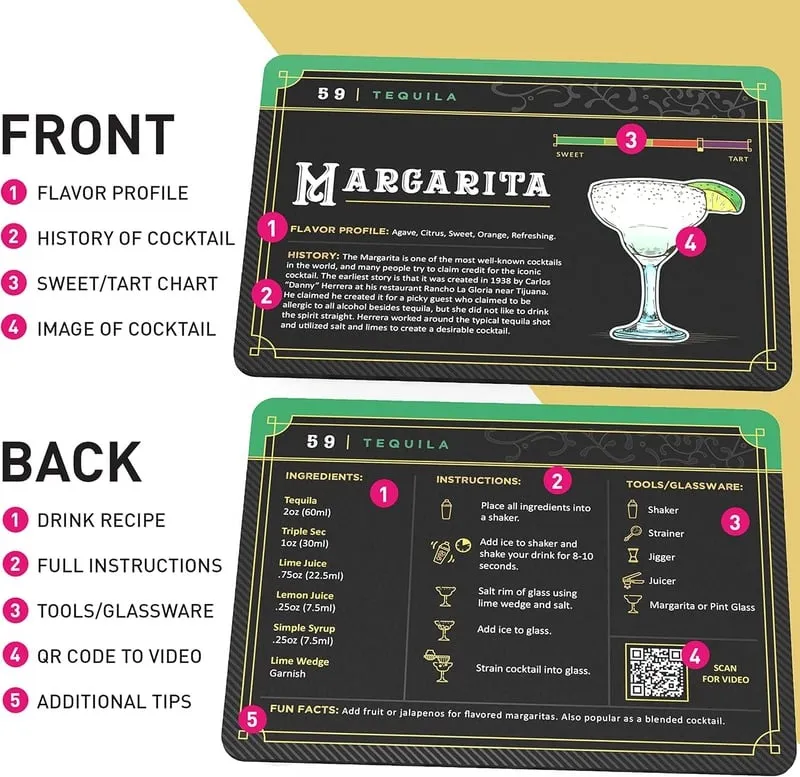 Cocktail 🍸Cards: 100 Cocktail Recipes to Master Cocktails🍾