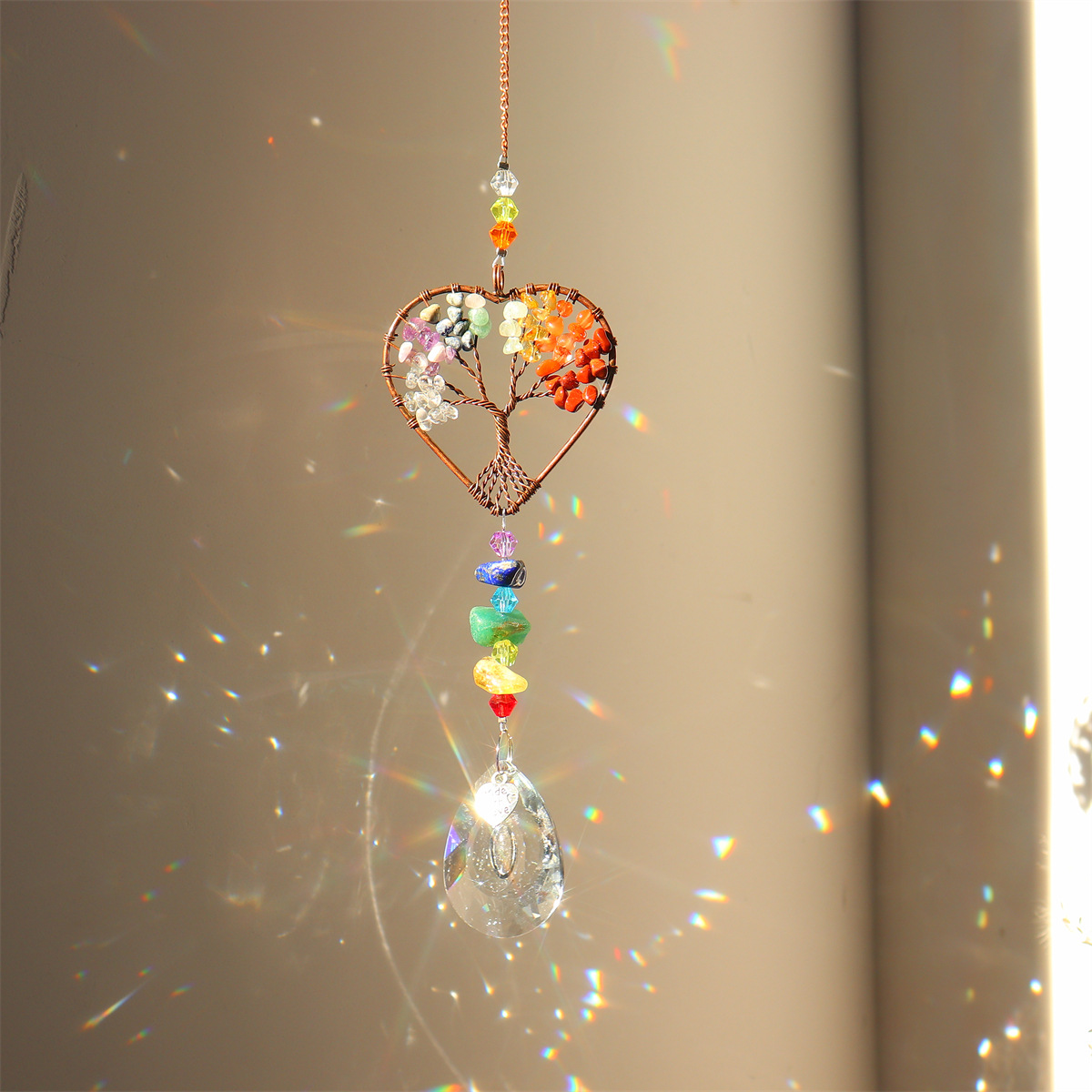 Chakra Tree of Life Crystal Suncatcher
