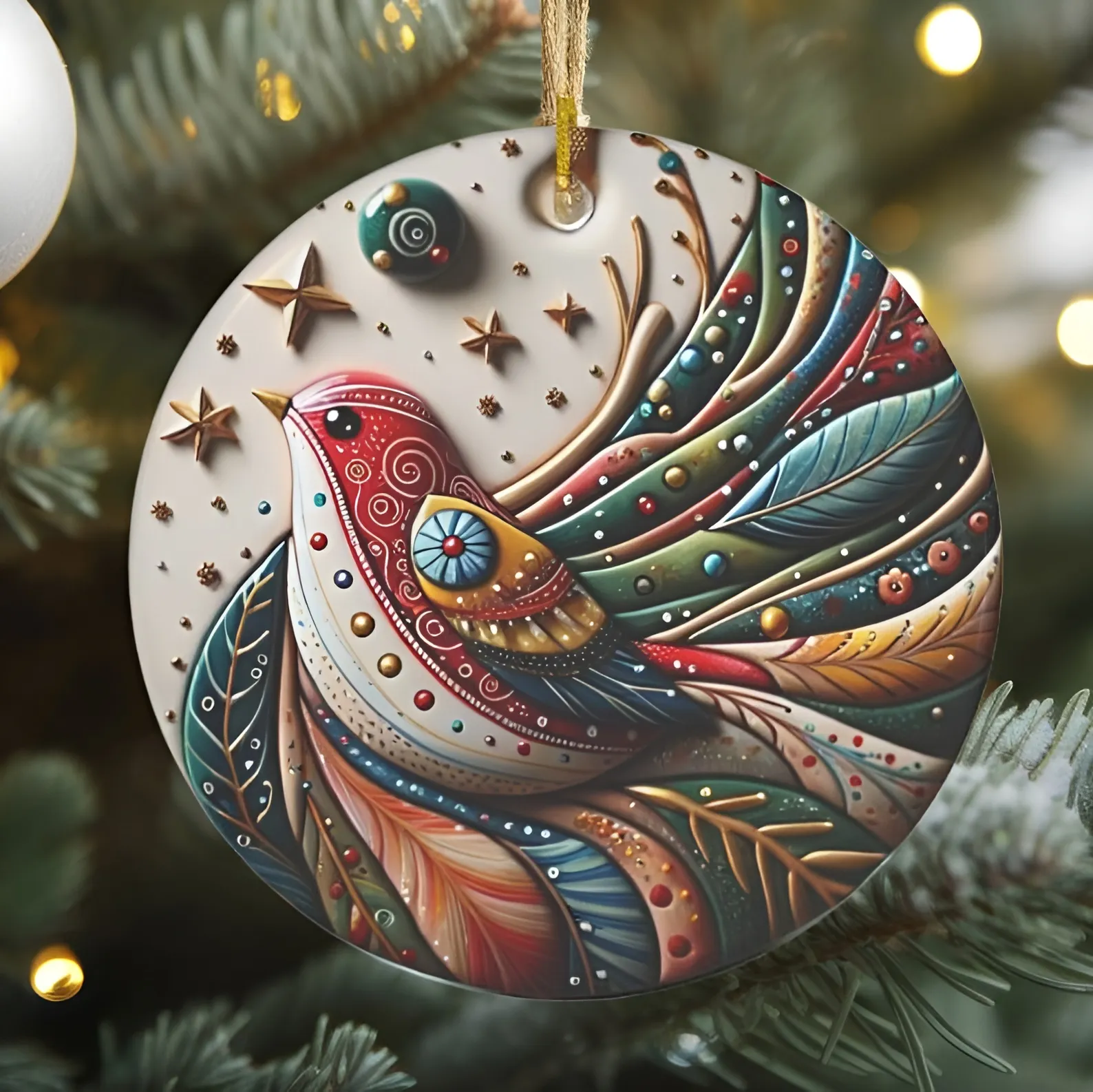 🎅CHRISTMAS SALE 50% OFF🎄Bird Of Many Colors Ceramic Christmas Ornament🐦