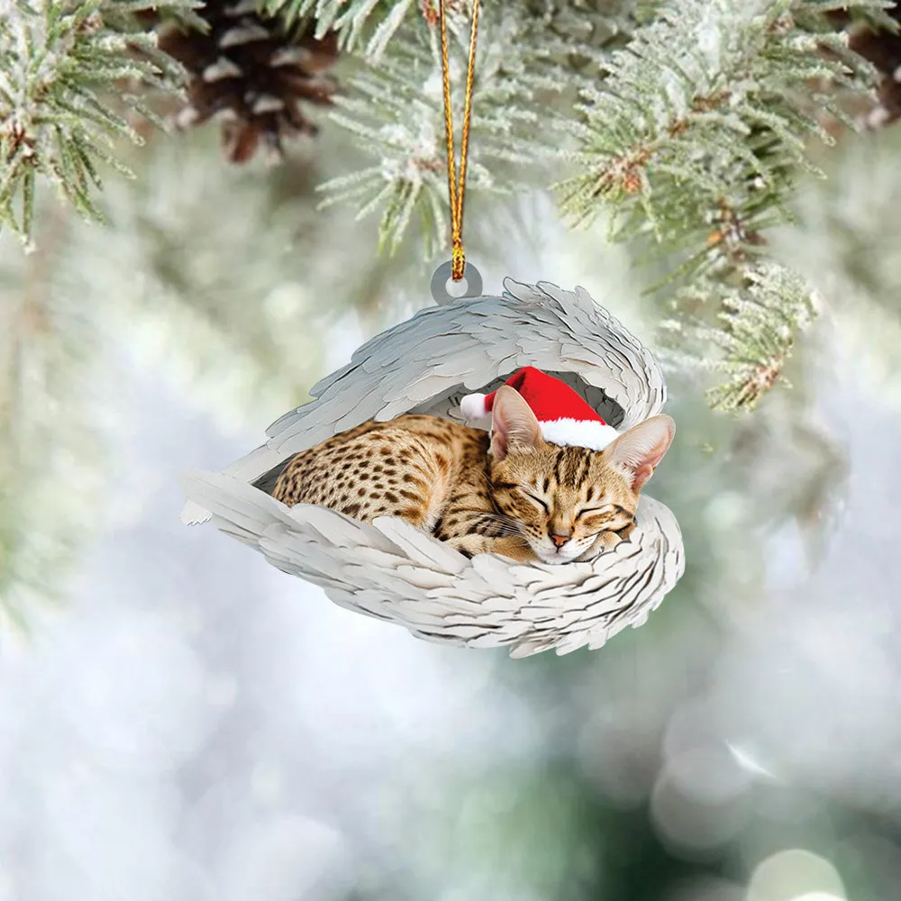 ✨Christmas Tuxedo Cat Sleeping Angel Ornament✨
