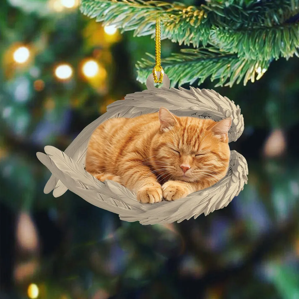 ✨Christmas Tuxedo Cat Sleeping Angel Ornament✨