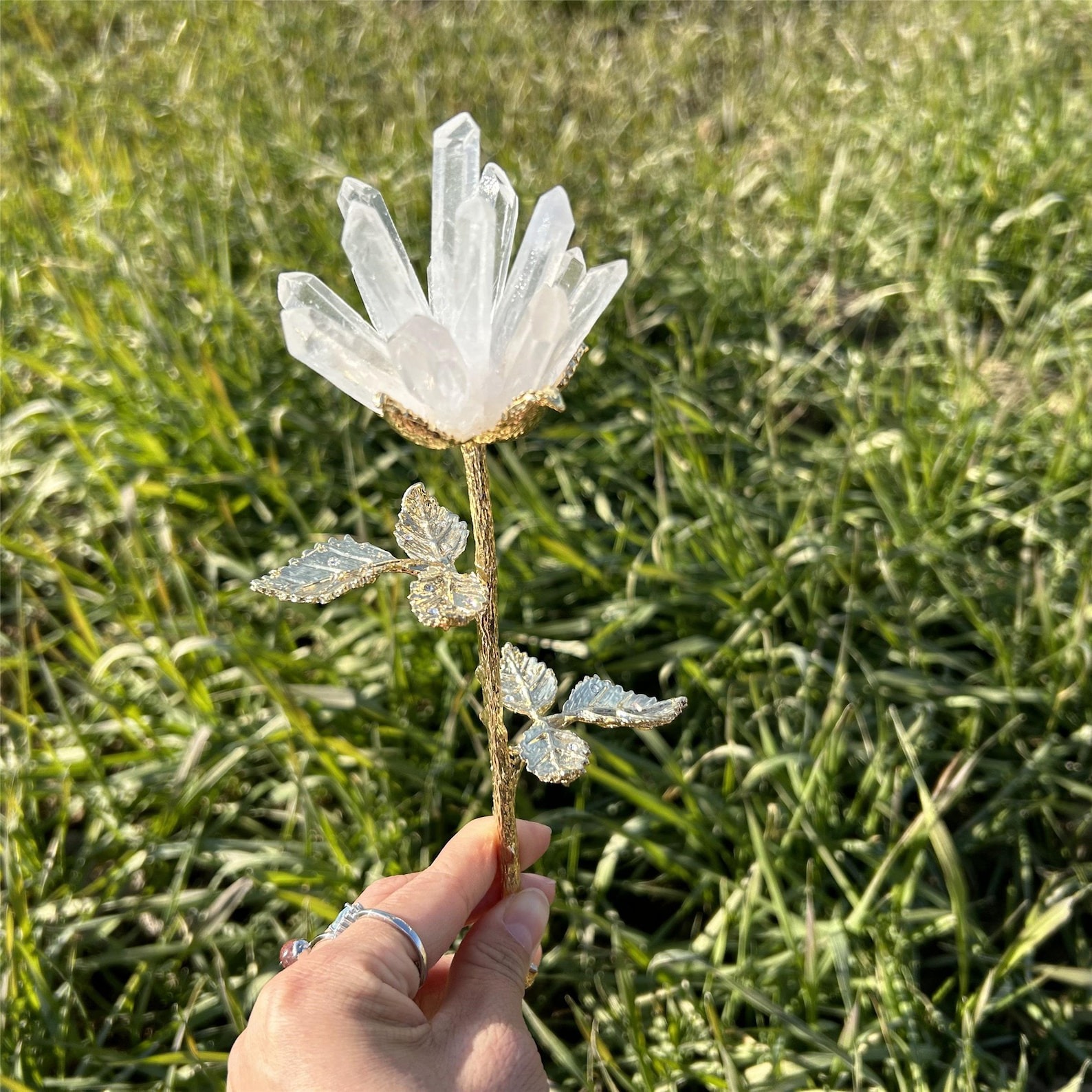 Natural Clear Quartz Crystal Flowers 
