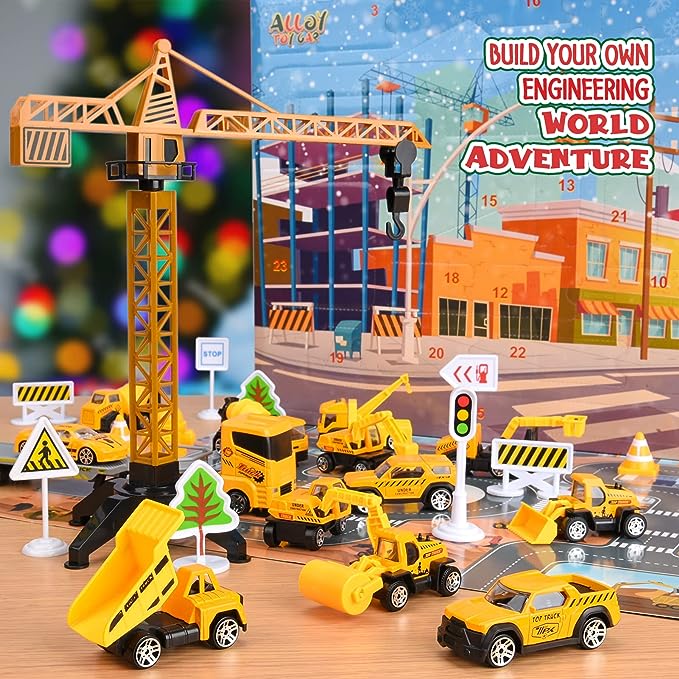 Construction Engineering Vehicle Advent Calendar For Christmas