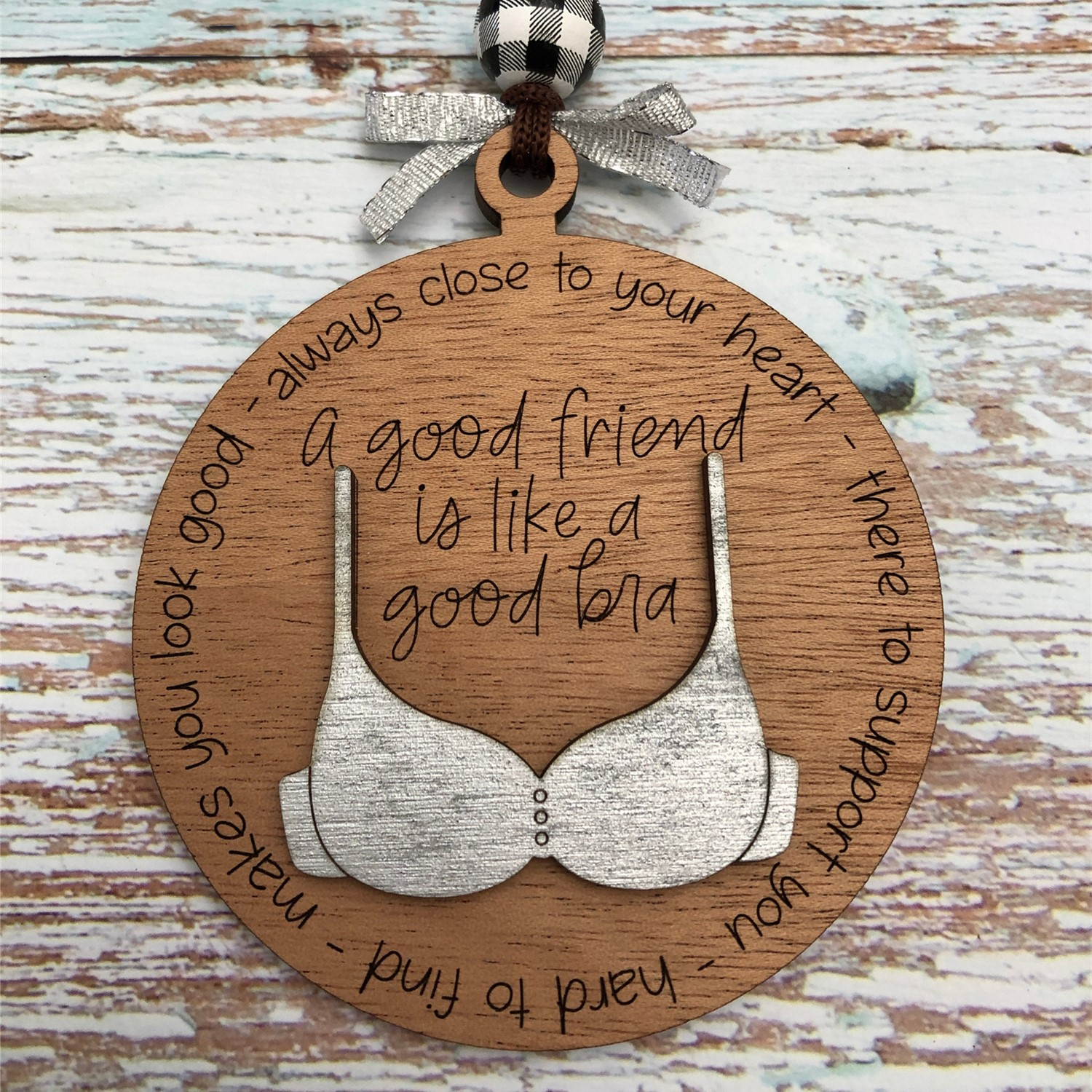 Christmas Friends Wooden Pendant