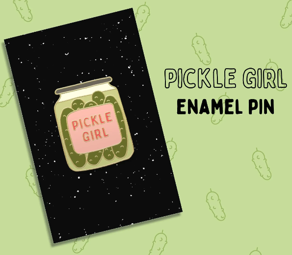🔥Hot Sale🥒Lucky Pickle Girl Enamel Pin