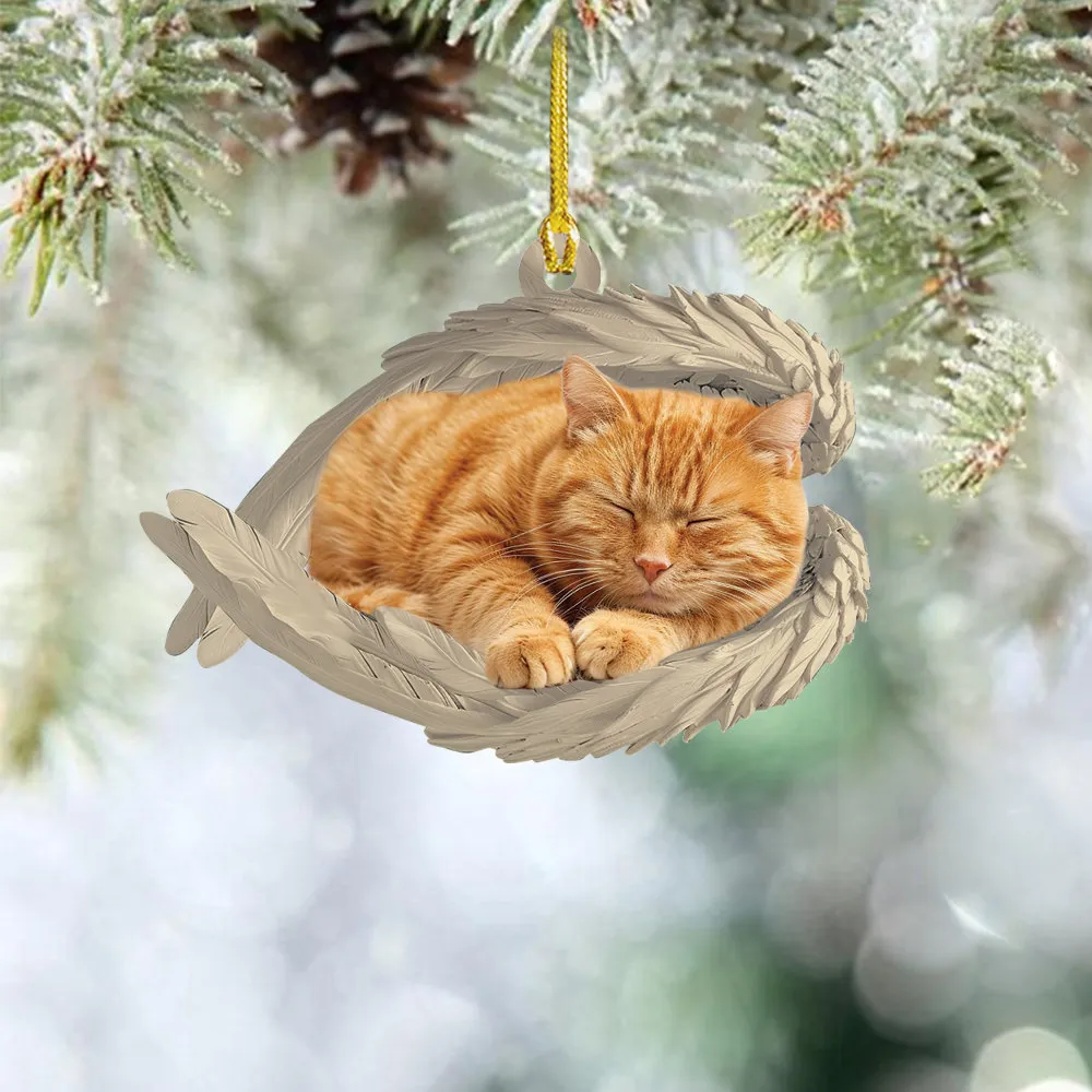 ✨Christmas Tuxedo Cat Sleeping Angel Ornament✨