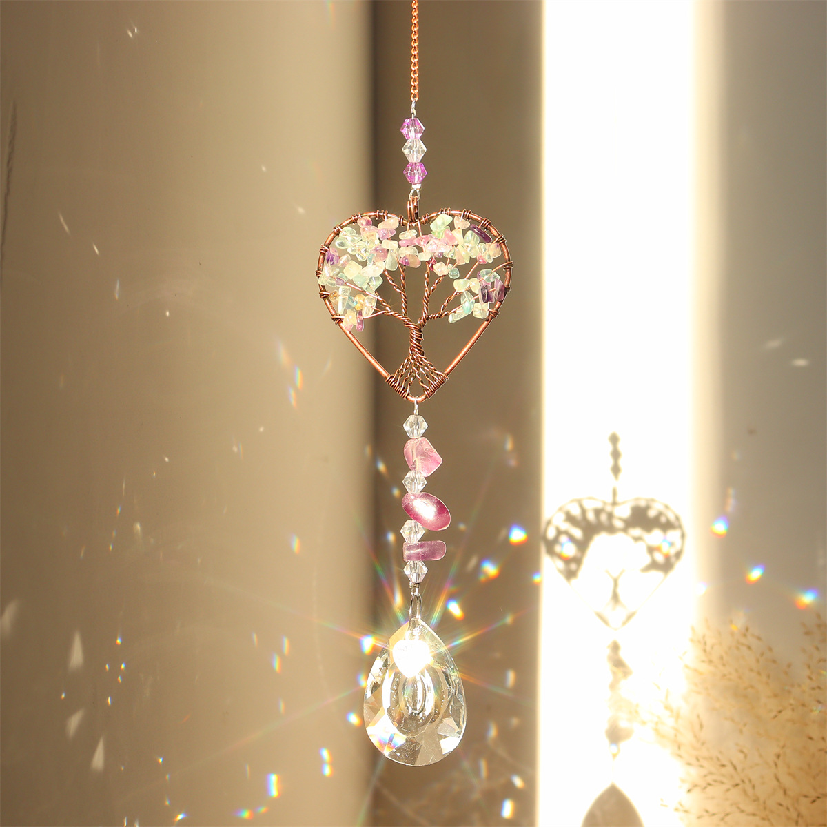 Chakra Tree of Life Crystal Suncatcher