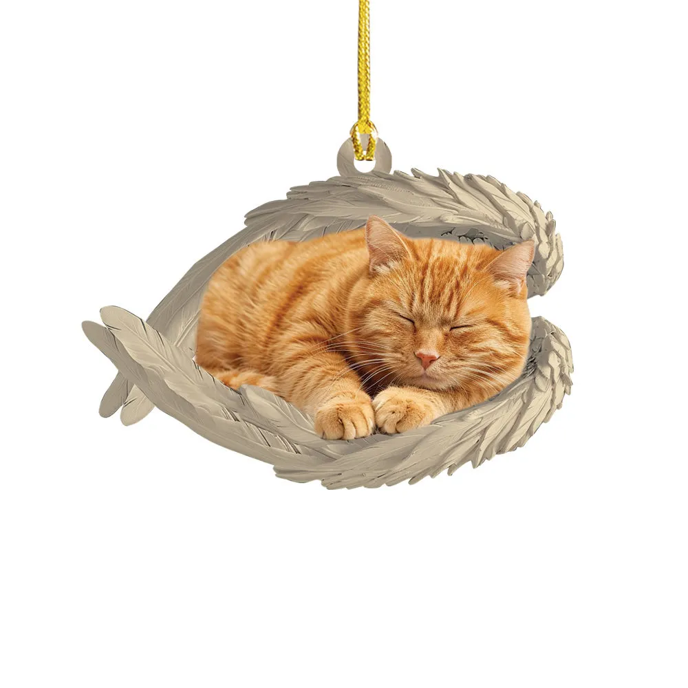 ✨Christmas Tuxedo Cat Sleeping Angel Ornament✨