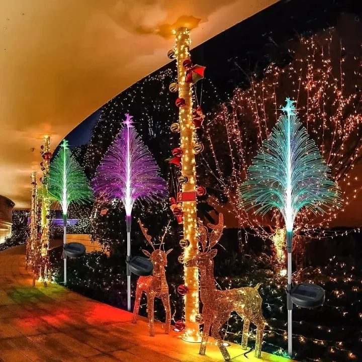 🔥Black Friday Sale 80% OFF🔥🎄7 Color Changing Solar Christmas Trees Lights🎄